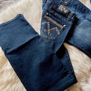 Mi-Jeans Boot Cut Blue Jeans with Elegant Stitching​